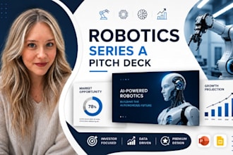 robotics series a pitch deck, executive presentation, investor deck design