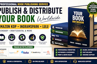 publish,upload your book on amazon KDP, ingramspark, lulu, bookbaby draft2digit