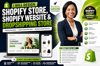 design shopify store, shopify website, and shopify dropshipping store