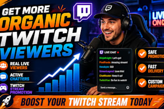 market your twitch livestream to organic live viewers and active chatters
