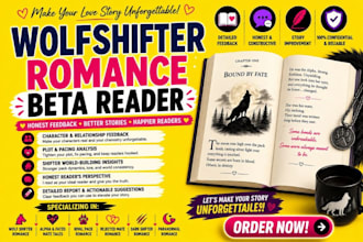 beta read your wolf shifter romance reader, paranormal romance beta reader