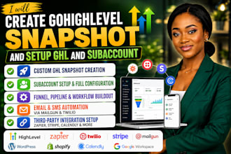 create gohighlevel snap shot setup and gohighlevel subaccount