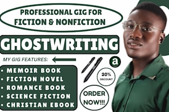 be your kdp ghostwriter for fiction novel, fantasy, romance, and christian ebook