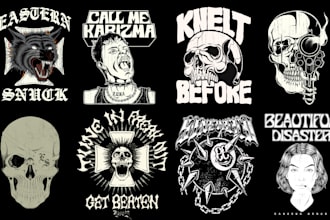 create vintage design clothing and merchandise band