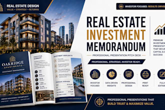 design a professional real estate investment memorandum, presentation pitch deck