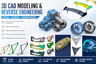 3d  reverse engineering stl to cad 3d scan to editable model mesh to cad