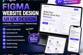 do figma website design, website UI UX, landing page and website mockup