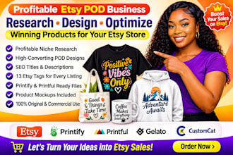 research profitable etsy pod niches designs optimize etsy listings  printify