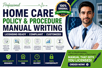 write expert home care, ndis, policy and procedure manual for licensing