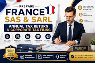 prepare france SAS and sarl annual tax return and corporate tax filing