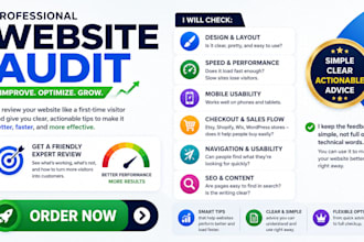 audit your shopify etsy wix or wordpress website and give feedback to improve