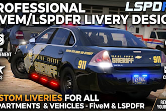 design custom fivem lspdfr ems, fire, law enforcement, or civilian liveries