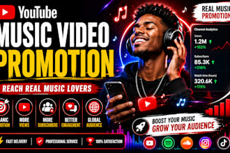 do professional youtube music video promotion and music playlist
