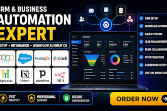 setup zoho, salesforce, hubspot, slack, gohighlevel, notion, pipedrive, n8n