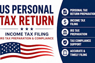 handle US personal tax return, income tax filing, and irs tax preparation