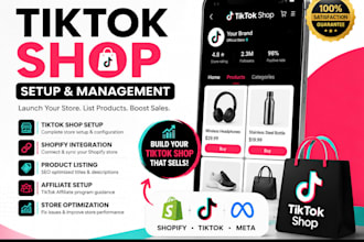 setup tiktok shop USA UK, connect shopify, add products and fix shop issues