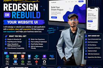 redesign and rebuild your modern website UI