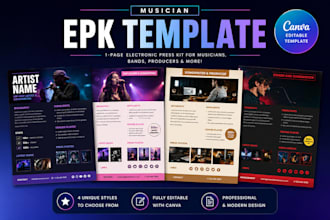 design a professional electronic press kit for musicians