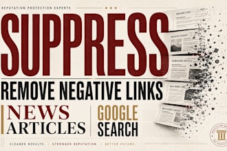 suppress, remove negative links, news articles on google search