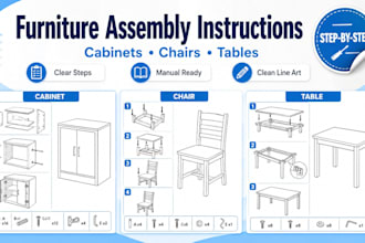 draw furniture assembly instructions for cabinets chairs and tables