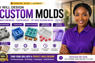 design custom injection molds, plastic molds, pet treat silicone molds and stl