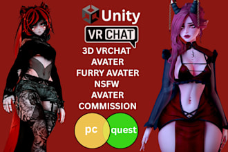 do vrchat avatar vr character furry avatar vrc commission nsfw anime 3d model