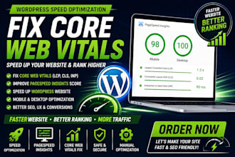 fix core web vitals and do wordpress speed optimization for wordpress site