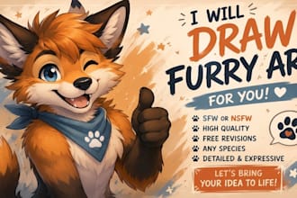 draw amazing art for your furry character or nsfw