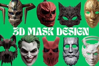 custom 3d printable cosplay mask character mask commission helmet stl model