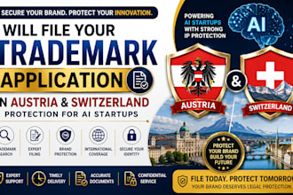 file trademark application in austria and switzerland for ai startup