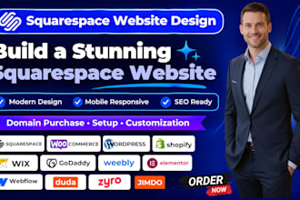build, design, redesign and develop professional squarespace website for brands
