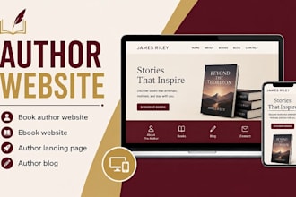 build author website, book author website design, portfolio website, author blog