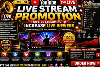 do youtube live stream promotion for live streaming to increase live viewers