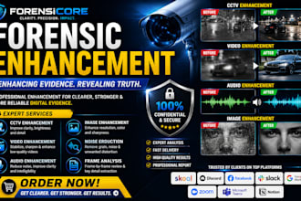 do digital forensic and enhance forensic cctv, video, audio footages and images
