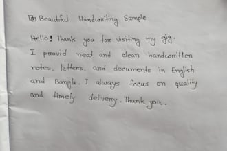 write neat handwritten notes in english and bangla