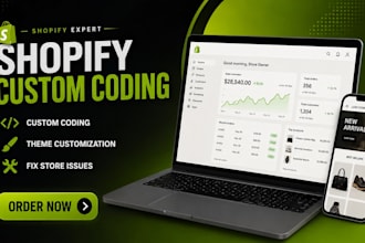 do shopify custom coding, theme customization  and fix store issues
