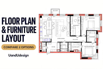 design a professional floor plan and furniture layout