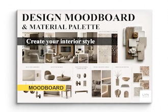 create a custom interior design moodboard and material palette