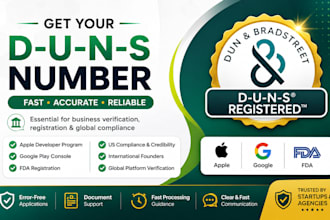 obtain d u n s number for apple, google, business and fda registration