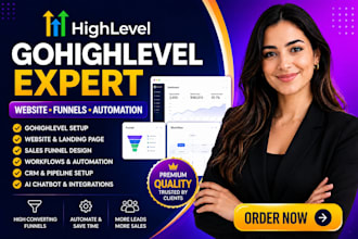 be gohighlevel expert, ghl landing page salesfunnel, ghl website, ghl automation