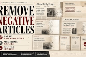 remove negative articles, false bad news links mugshots cases from google search