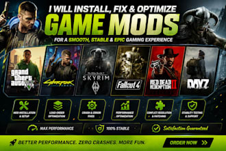 install fix optimize cyberpunk 2077 gta 5 and skyrim fallout 4 rdr2 mod dayz mod