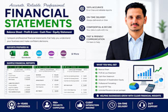 prepare professional balance sheet, profit and loss, cash flow statements