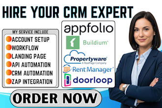 setup appfolio buildium propertyware rent manager doorloop crm automation
