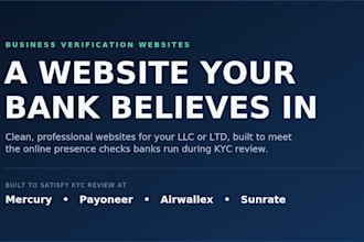 create business website for your llc or ltd mercury, payoneer, airwallex bank