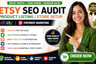 etsy seo audit product listing store setup ebay lister and pinterest marketing