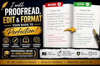 proofread, copy edit, format and grammar check your book to publishing standard