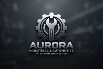 design a professional gear logo for industrial and automotive brand
