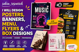 design eye catching flyers, box and poster designs