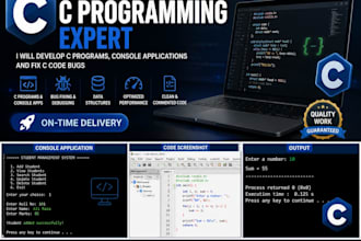 develop c programming projects,assignments, HTML and console applications